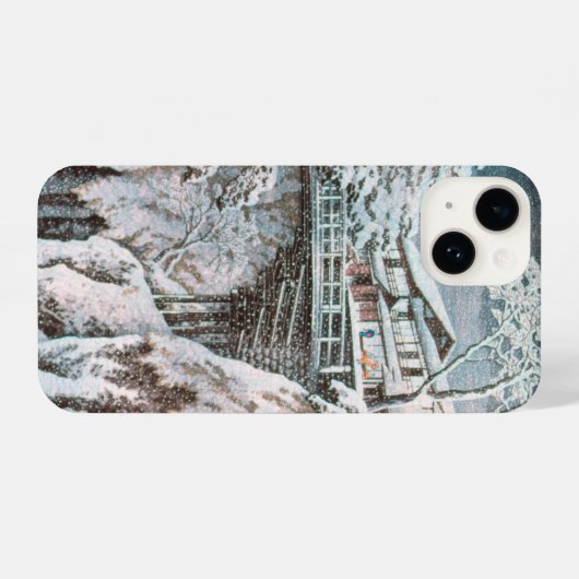 浮世絵 ukiyoe 高橋松亭 「甲州さるはし」 iPhone 14ケース iPhone Hülle (Rückseite (Horizontal))