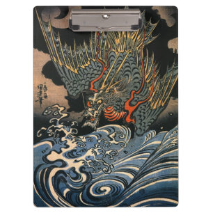 海, 国, 芳, Sea Dragon, Kuniyoshi, Ukiyo-e Klemmbrett