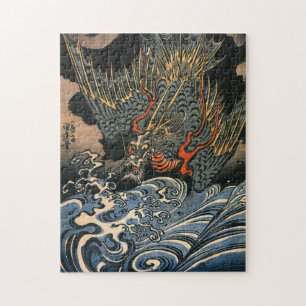海, 国, 芳, Sea Dragon, Kuniyoshi, Ukiyo-e Puzzle