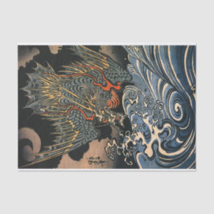 海, 国, 芳, Sea Dragon, Kuniyoshi, Ukiyo-e Seidenpapier