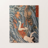 海 女 龍, 国 芳, Frauen & Drachen, Kuniyoshi, Ukiyo-e Puzzle (Vertikal)