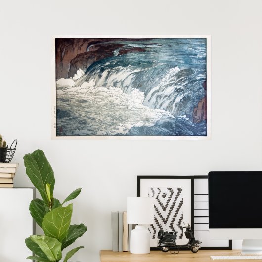 渓 流, Rapids, Hiroshi Yoshida, Holzschnitt Poster (Heimbüro)