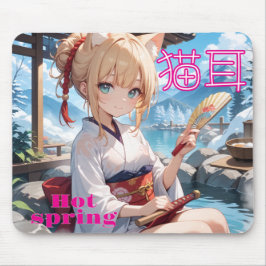 温泉にきた猫耳娘 MOUSEPAD