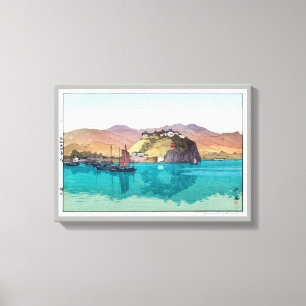 湖 口, Hukou, China, Hiroshi Yoshida, Woodcut Leinwanddruck