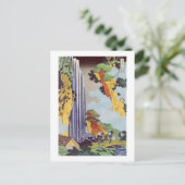 滝, 北斎 Wasserfall, Hokusai, Ukiyo-e Postkarte (Stehend Vorderseite)