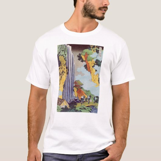 滝, 北 斎 Wasserfall, Hokusai, Ukiyo-e T-Shirt (Vorderseite)