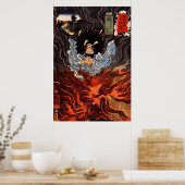 火 男, 国 Mann 芳 Feuers, Kuniyoshi, Ukiyo-e Poster (Küche)