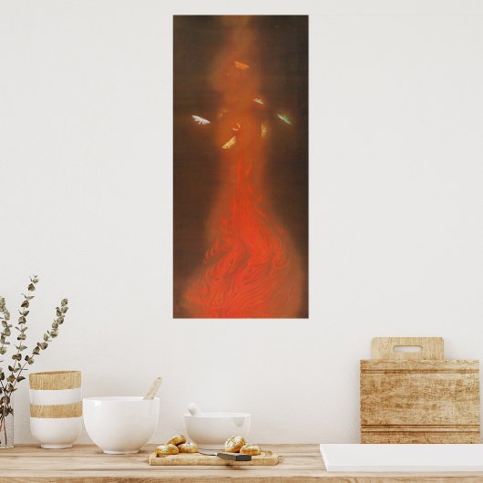 炎 舞, 速 御 Tanz 舟 Flammen, Gyoshū Poster (Küche)