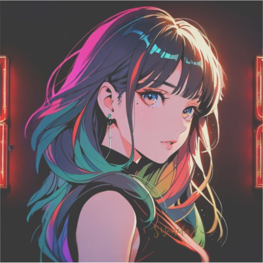 煌霞の少女【Radiant Haze Girl】セラミックタイル Aufkleber (Vorderseite)