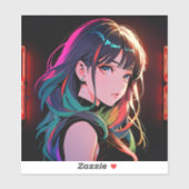 煌霞の少女【Radiant Haze Girl】セラミックタイル Aufkleber (Blatt)