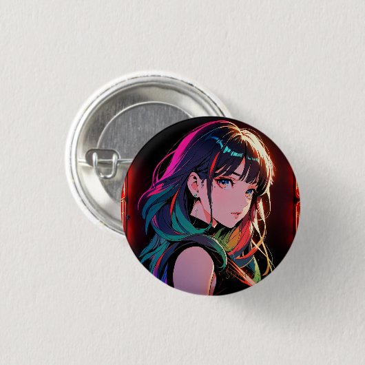 煌霞の少女【Radiant Haze Girl】セラミックタイル Button (Vorne & Hinten)