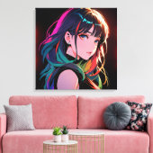 煌霞の少女【Radiant Haze Girl】  Leinwanddruck (Insitu (Wohnzimmer))