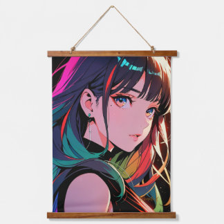 煌霞の少女【Radiant Haze Girl】 Wandteppich Mit Holzrahmen
