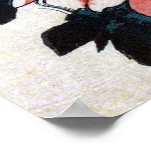 牡 丹 蝶, 広 重 Peonies and Butterfly, Hiroshige, Ukiyo Poster (Ecke)