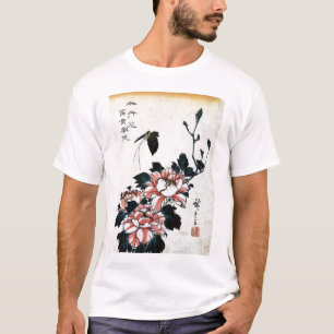 牡 丹 蝶, 広 重 Peonies and Butterfly, Hiroshige, Ukiyo T-Shirt