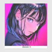 【特大】ドアップJKシール｜寿司娘 Seal GenerativeAI Aufkleber (Blatt)