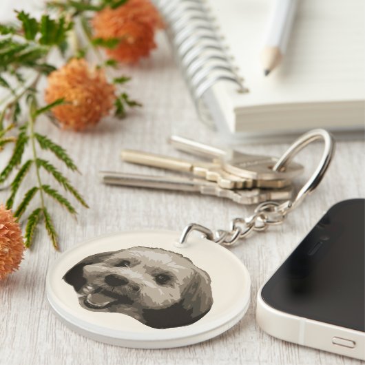 犬の笑顔と後ろ姿の両面アクリルキーホルダー SCHLÜSSELANHÄNGER (Vorderseite rechts)