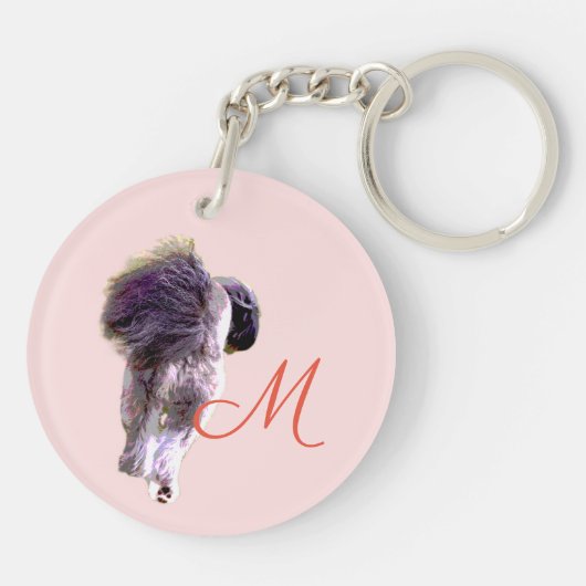 犬の笑顔と後ろ姿の両面アクリルキーホルダー SCHLÜSSELANHÄNGER (Rückseite)