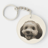 犬の笑顔と後ろ姿の両面アクリルキーホルダー SCHLÜSSELANHÄNGER (Vorderseite)