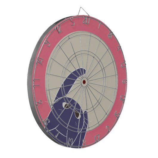 猫とダーツ 下から DARTSCHEIBE (Vorderseite Links)