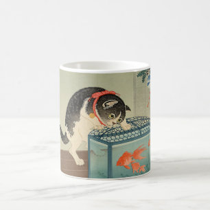 猫と金魚, 古邨 Katze u. Goldfisch, Koson, Ukiyo-e Kaffeetasse