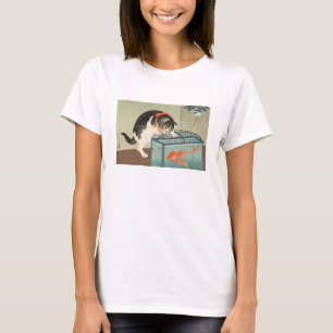 猫と金魚, 古邨 Katze u. Goldfisch, Koson, Ukiyo-e T-Shirt