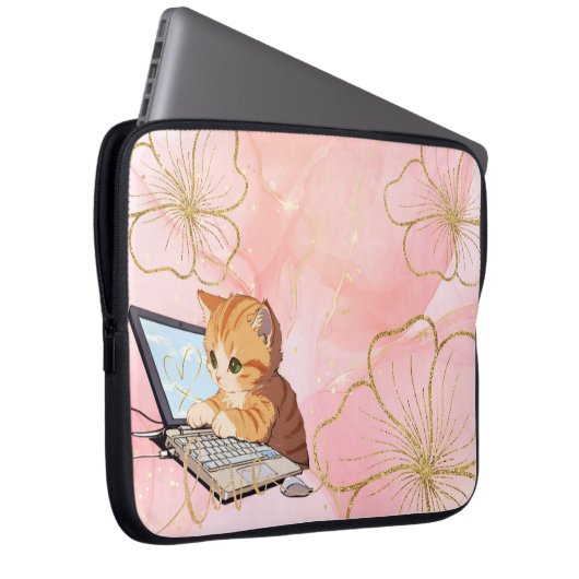 猫のラップトップケース LAPTOPSCHUTZHÜLLE (Vorne Rechts)