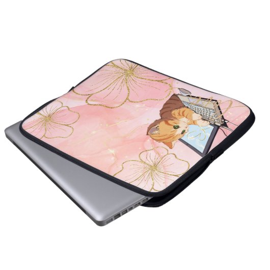 猫のラップトップケース LAPTOPSCHUTZHÜLLE (Vorne Knopf)