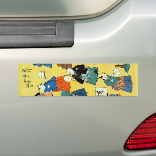 猫の曲芸師, 国芳 Akrobat der Katzen, Kuniyoshi, Ukiyo-e Autoaufkleber (Auf Auto)