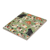 猫尽両めん合, 芳藤 Katzen der Edo-Ära, Yoshifuji, Ukiyo-e Fliese (Seite)