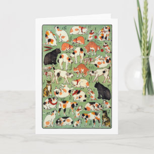 猫尽両めん合, 芳藤 Katzen der Edo-Ära, Yoshifuji, Ukiyo-e Karte