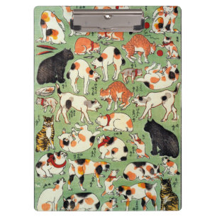 猫尽両めん合, 芳藤 Katzen der Edo-Ära, Yoshifuji, Ukiyo-e Klemmbrett