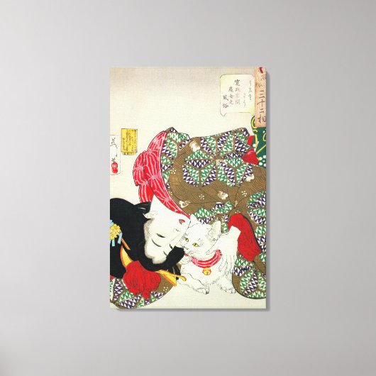 猫 が き, 芳 年 ich Liebe Cats, Yoshitoshi, Ukiyo-e Leinwanddruck (Vorderseite)