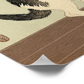 猫 と 魚, 古 Cat & Goldfish, Koson, Ukiyo-e, 邨 Poster (Ecke)