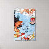 猫 と 魚, 国 Cat and Goldfish, Kuniyoshi, Ukiyo-e Leinwanddruck (Vorderseite)