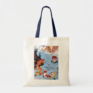 猫 と 魚, 国 Cat and Goldfish, Kuniyoshi, Ukiyo-e Tragetasche