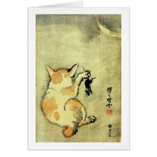 猫 と 鼠, 暁 Katzenkatze und Maus, Kyōsai, Ukiyo-e