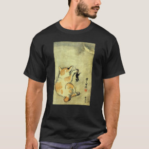 猫 と 鼠, 暁 Katzenkatze und Maus, Kyōsai, Ukiyo-e T-Shirt