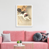 猫, 古 邨 Catching Mouse, Ohara Koson, Ukiyo-e Leinwanddruck (Insitu (Wohnzimmer))