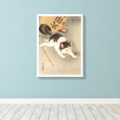 猫, 古 邨 Catching Mouse, Ohara Koson, Ukiyo-e Leinwanddruck (Insitu (Holzboden))