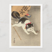 猫, 古 邨 Catching Mouse, Ohara Koson, Ukiyo-e Postkarte (Vorderseite)