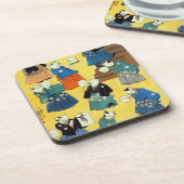 猫 曲 芸 師, 国 芳 Acrobat of the Cats, Kuniyoshi, Ukiyo Getränkeuntersetzer (Linke Seite)