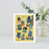 猫 曲 芸 師, 国 芳 Acrobat of the Cats, Kuniyoshi, Ukiyo Postkarte (Stehend Vorderseite)