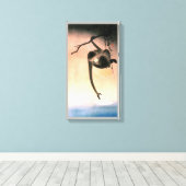 猿, 小原古邨 Monkey reaching the Moon, Ohara Koson Leinwanddruck (Insitu (Holzboden))