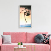 猿, 小原古邨 Monkey reaching the Moon, Ohara Koson Leinwanddruck (Insitu (Wohnzimmer))