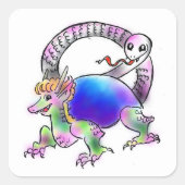 玄武ちゃん QUADRATISCHER AUFKLEBER (Vorderseite)