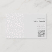 白いヒョウ柄の名刺 VISITENKARTE (Rückseite)