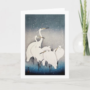 白鷺の群れ, 古邨 Gruppe der Reiher, Ohara Koson, Karte