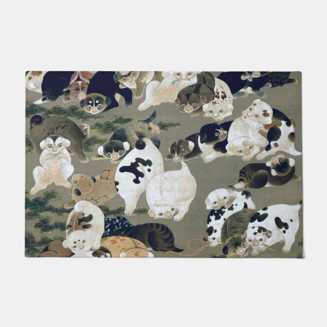 百 犬 図, 伊 藤 冲 hundert Dogs, Itō Jakuchū Fußmatte (Vorderseite)
