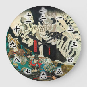 相馬の古内裏,国芳 Skeleton manipulated by Witch, Kuniyoshi Große Wanduhr